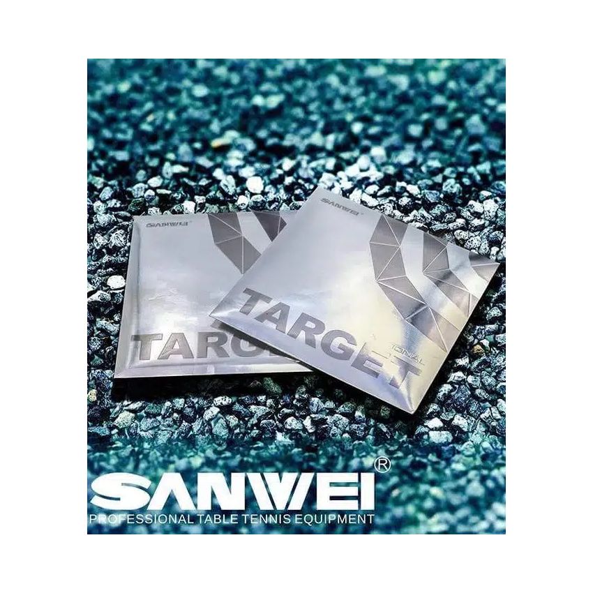 Sanwei Table Tennis Rubber Target National (Black/Red)