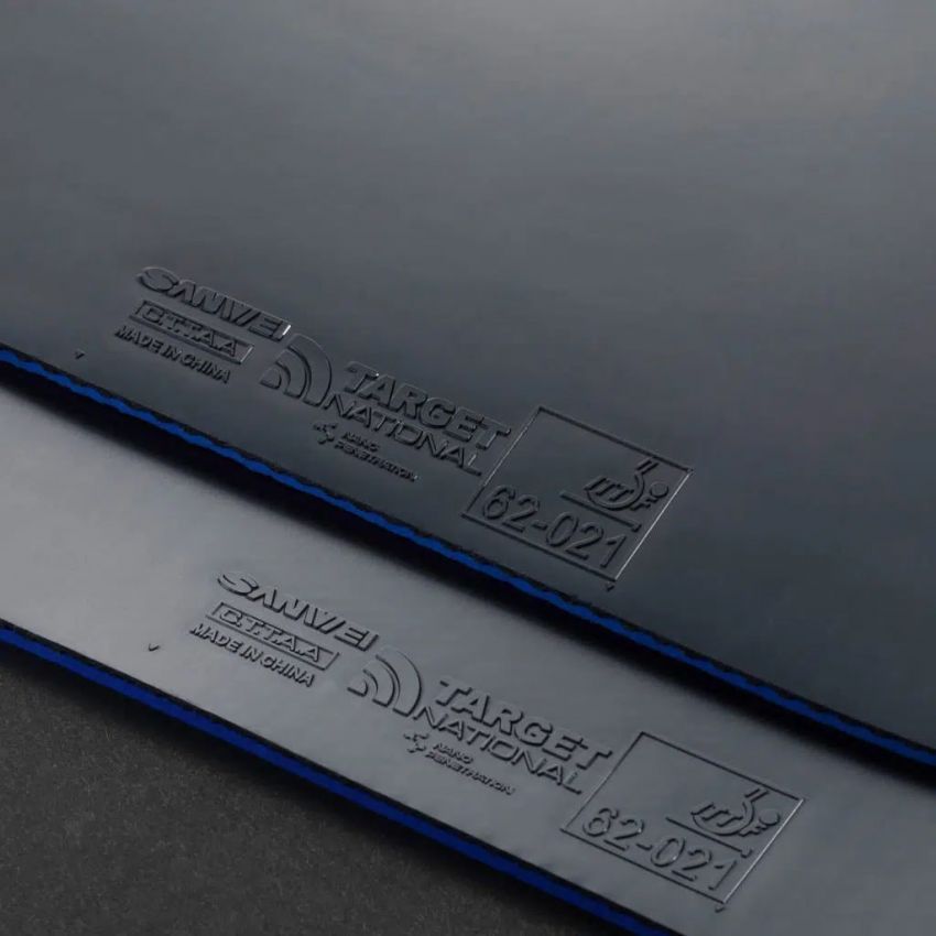 Sanwei Table Tennis Rubber Target National (Black/Red)