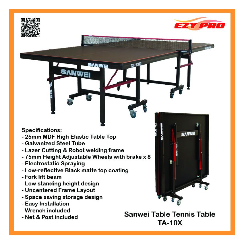 Sanwei Table Tennis Table TA-10X (25mm) ITTF Specifications #Contact us now to get your delivery quote#